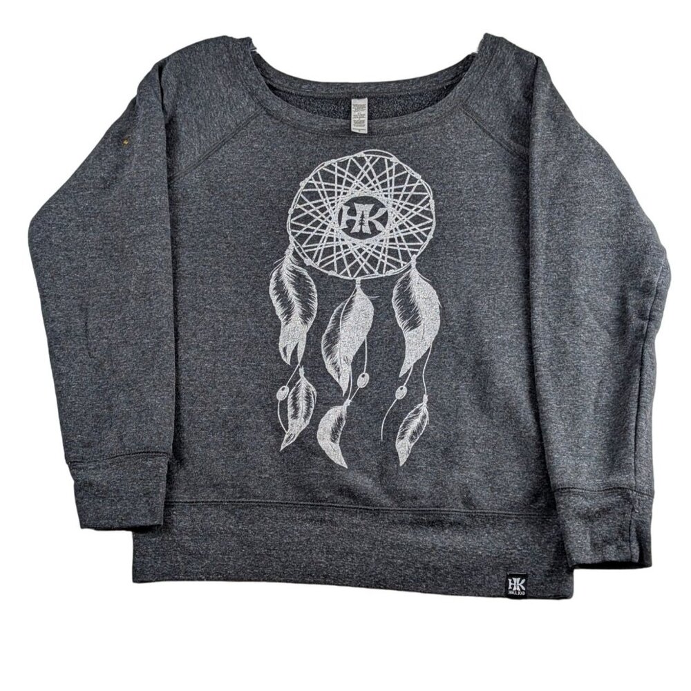 Hill‎ Kid Dreamcatcher Graphic Print Sweatshirt Gray Long Sleeve Womens Small